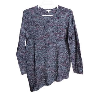 J Jill Womens Asymetrical Pullover Round Neck Sweater Size Large
